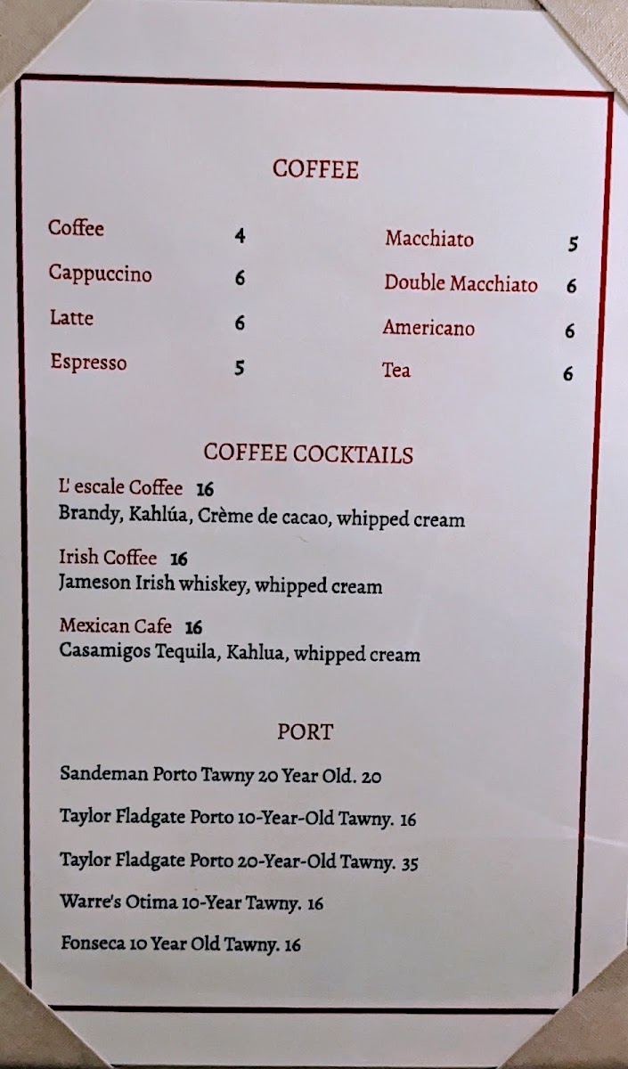 l'escale restaurant Menu - Image 6